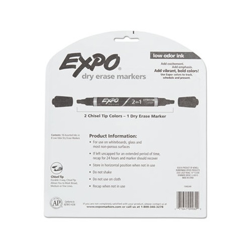 Expo 2-in-1 Dry Erase Markers, Broad/Fine Chisel Tip - 4/Pack - Assorted  Pastel Colors 