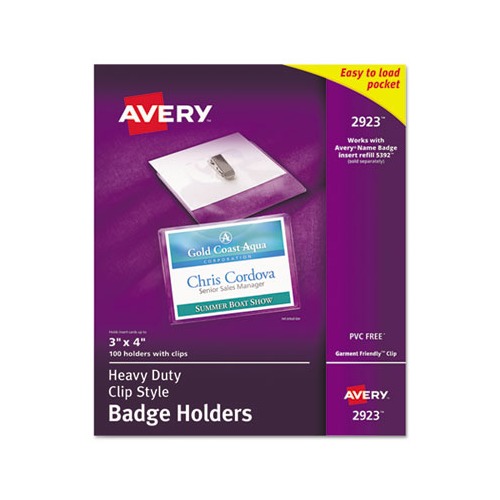 Avery Heavy-Duty Clip-Style Badge Holders - AVE2923 - Shoplet.com