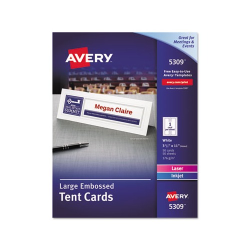 Avery Large Embossed Tent Card Ave5309