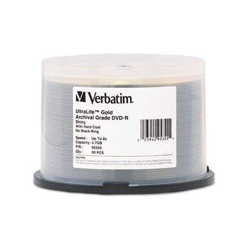 Verbatim UltraLife Gold Archival Grade w/Branded Surface DVD-R ...