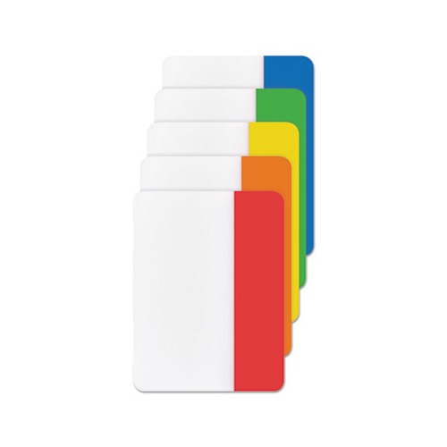 Post-it Filing Tabs, 2 Angled Solid, Assorted Primary Colors, 24 Tabs