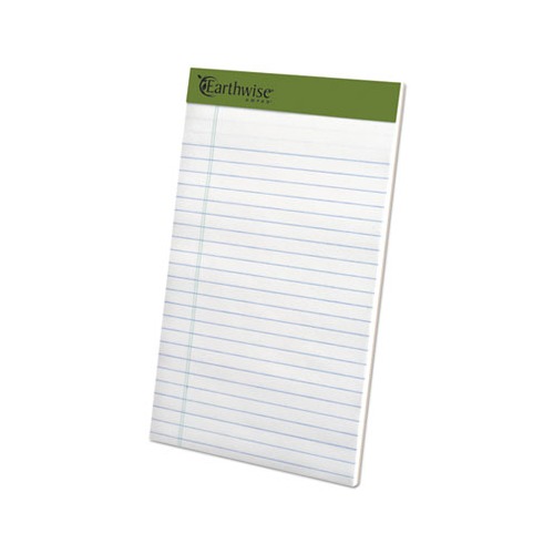 Earthwise by Ampad Recycled Paper Legal Pads, Wide/Legal Rule, 40 White 5 x 8 Sheets, 6/Pack Earthwise by Ampad Recycled Paper Legal Pads, Wide/Legal Rule, 40 White 5 x 8 Sheets, 6/Pack