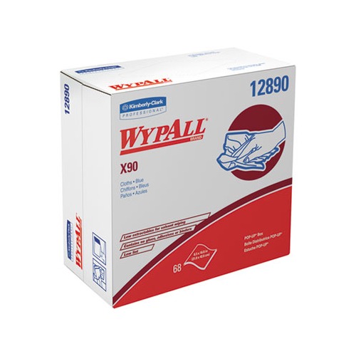 X90 Cloths, POP-UP Box, 2-Ply, 8.3 x 16.8, Denim Blue, 68/Box, 5 Boxes/Carton