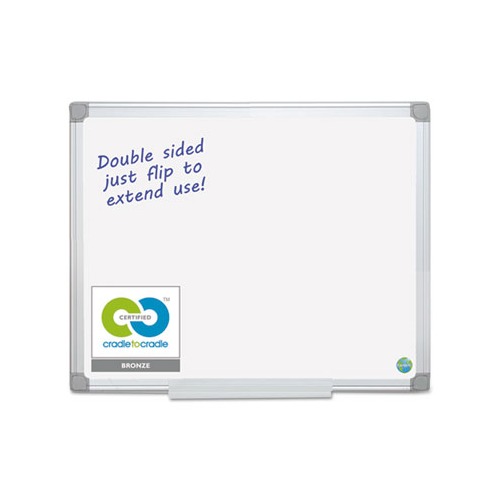 Double Sided Dry Erase Whiteboard, Melamine, 96 x 48