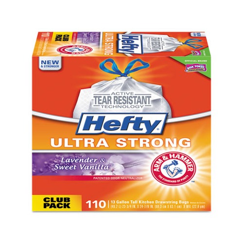 Save on Hefty Ultra Strong 13 Gallon Tall Kitchen Drawstring Bags