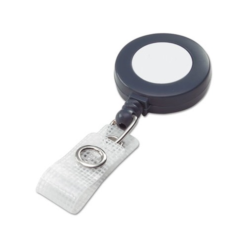 Badgemates Plastic Retractable Name Badge Reel, 3 ft Extension, Gray, 25/Box