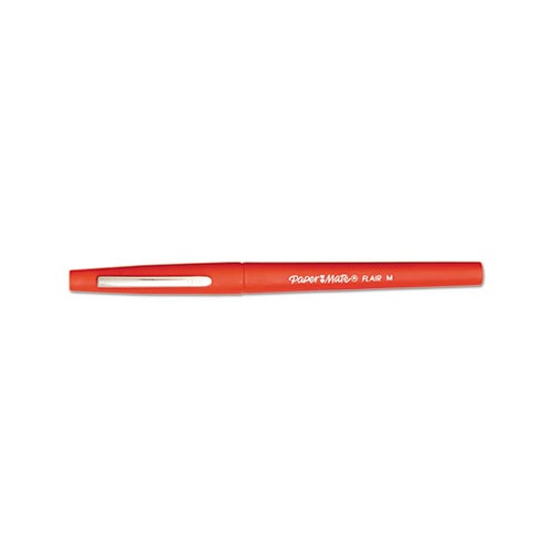 Paper Mate Point Guard Flair Bullet Point Stick Pen Red Ink 1.4mm 36/Box