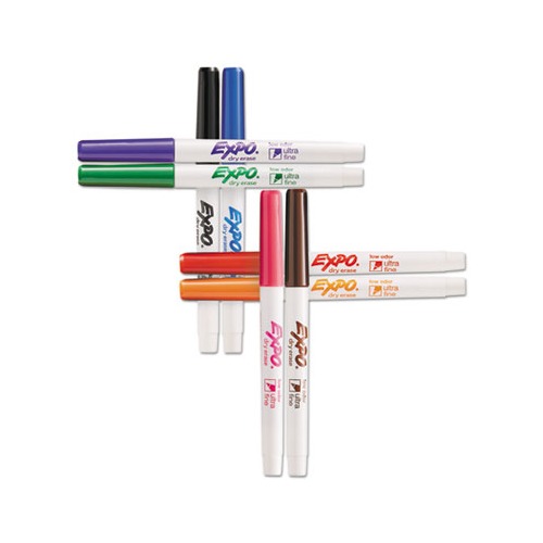 Expo 8pk Dry Erase Markers Magnetic & Eraser Fine Tip Multicolored