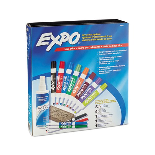 Expo Low Odor Ultra Fine Tip Dry Erase Markers 8-Color Set