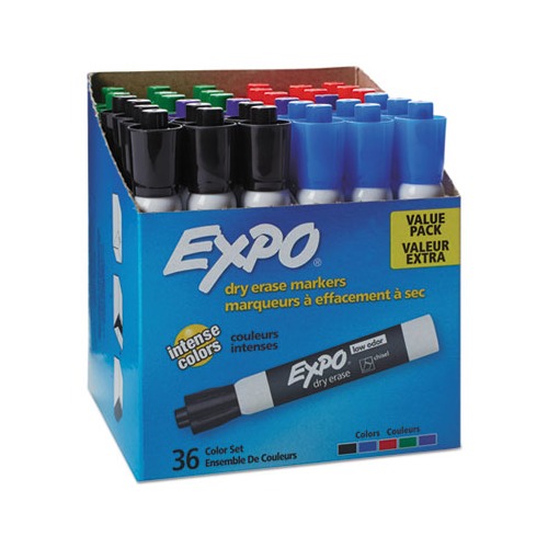 EXPO Low Odor Dry Erase Markers, Ultra-Fine Tip, Assorted Colors, 8 Count