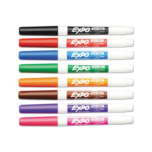 Expo Low-Odor Dry-erase Markers - Fine Marker Point - Chisel SAN86603, SAN  86603 - Office Supply Hut