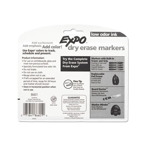 Expo Low Odor Dry Erase Markers - Fine Point Type - Black SAN86001, SAN  86001 - Office Supply Hut