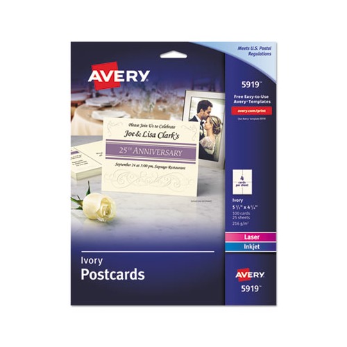 Avery Postcards for Inkjet/Laser Printers AVE5919