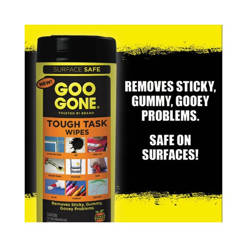 Goo Gone Clean Up Wipes, 8 x 7, Citrus Scent, White, 24/Canister
