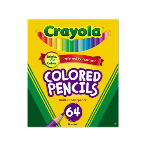 Crayola Crayons Box of 64 With Built in Sharpener, Multi-colored