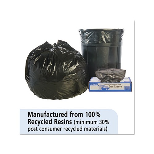 Stout Recycled Trash Bags, Brown, 45 Gallon, 100 ct