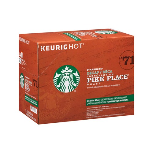 Starbucks Pike Place Decaf Coffee K-Cups - SBK011111161CT - Shoplet.com