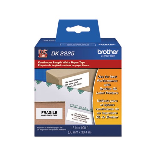 Brother Continuous Paper Label Tape - BRTDK2225 - Shoplet.com