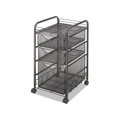 Safco Onyx Mesh Mobile File With Two Supply Drawers SAF5213BL