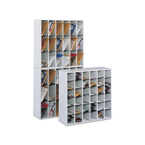 Safco Wood Mail Sorter with Adjustable Dividers SAF7765GR