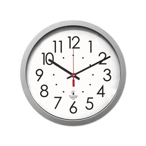 CHICAGO LIGHTHOUSE FOR THE BLIND Silver Contemporary Clock