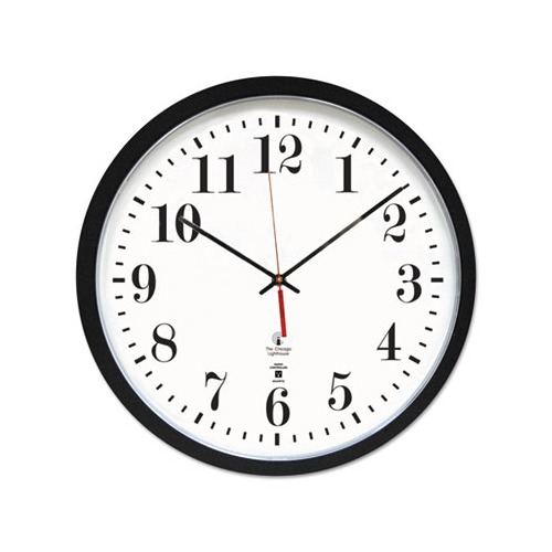 CHICAGO LIGHTHOUSE FOR THE BLIND Black ATOMIC Contemporary Clock