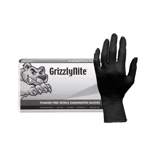 ProWorks GrizzlyNite Nitrile Gloves, Black, X-Large, 1,000/Carton