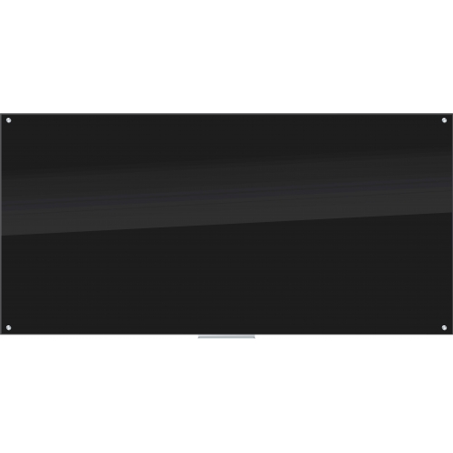 Black Glass Dry Erase Board, 96 x 47, Black Surface
