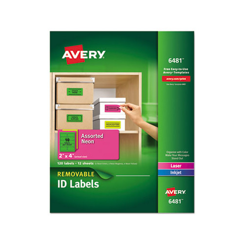 Avery HighVisibility Removable ID Labels AVE6481