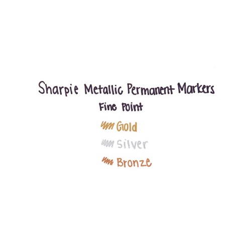 Metallic Fine Point Permanent Markers, Fine Bullet Tip, Gold, Dozen
