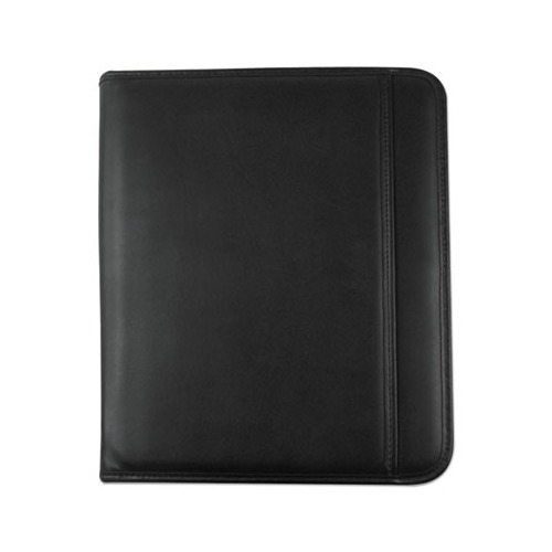 Leather Textured Zippered PadFolio with Tablet Pocket UNV32665