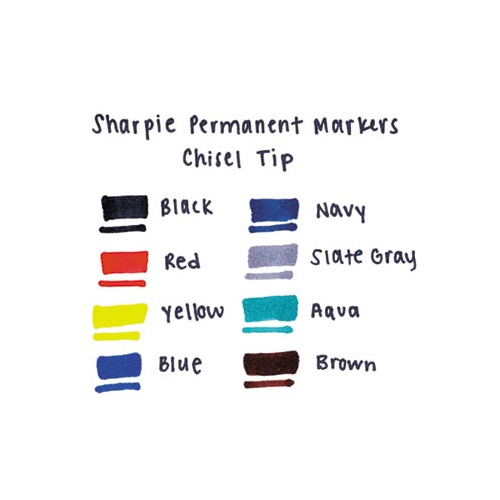 Sharpie Permanent Markers, 5.3mm Chisel Tip, Black - 4 count