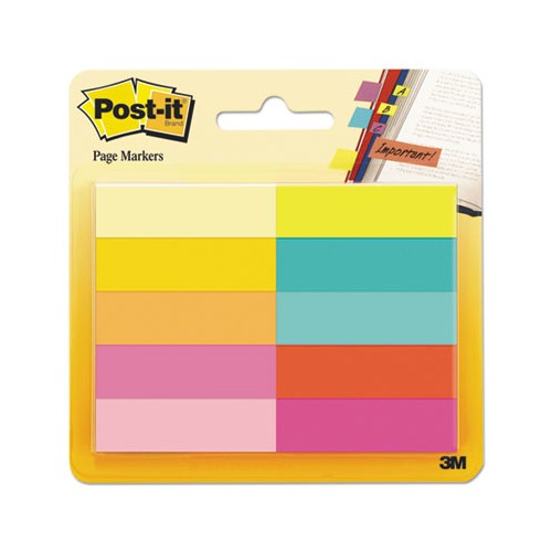 Post-it Page Flag Markers Assorted Brights 50 Strips/Pad 4 Pads/Pack