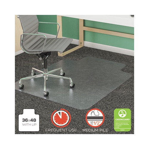 SuperMat Frequent Use Chair Mat, Med Pile Carpet, Roll, 36 x 48, Lipped, Clear SuperMat Frequent Use Chair Mat, Med Pile Carpet, Roll, 36 x 48, Lipped, Clear