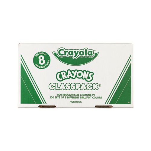 Crayola Classpack Regular Crayons, 8 Colors, 800/BX, Assorted