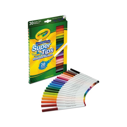 Crayola Washable Markers Supertips 24-Pack Bright Felt Tip Colour Pens