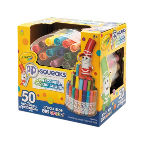 Crayola Pip-Squeaks Skinnies Washable Markers, Medium Bullet Tip, Assorted  Colors, 64/Pack