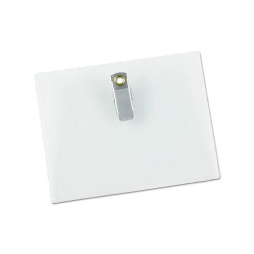 Universal Clear Badge Holders w/GarmentSafe Clips UNV56004