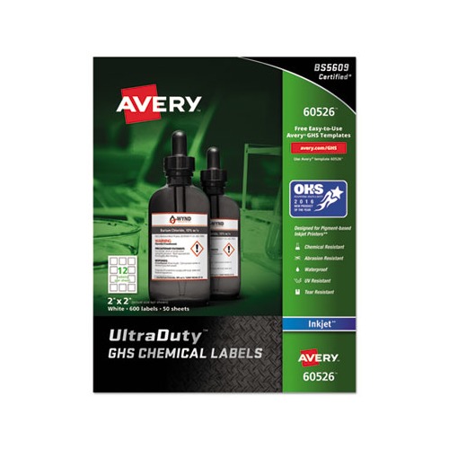 Avery UltraDuty GHS Chemical Waterproof and UV Resistant Labels