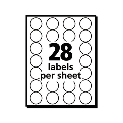 Avery Print/Write Self-Adhesive Removable Labels 0.75 Inch Diameter Red  1008 per Pack (5466) 5466