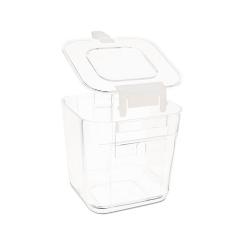 New Deflecto Stackable Caddy Organizer w/ S, M & L Containers, White Caddy, Clear Containers,Each