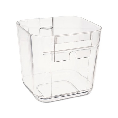 New Deflecto Stackable Caddy Organizer w/ S, M & L Containers, White Caddy, Clear Containers,Each