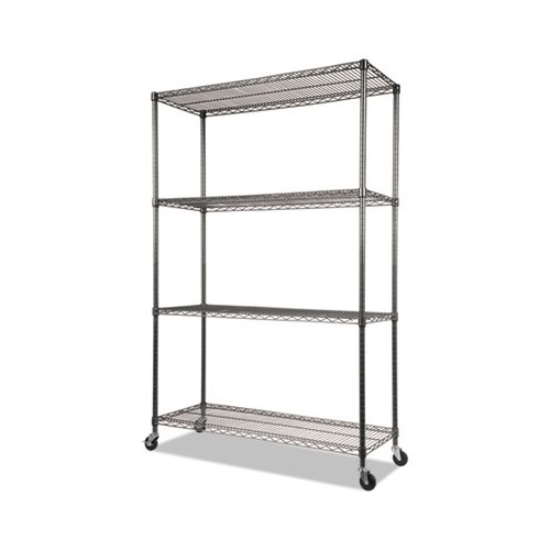 Alera NSF Certified 4Shelf Wire Shelving Kit with Casters