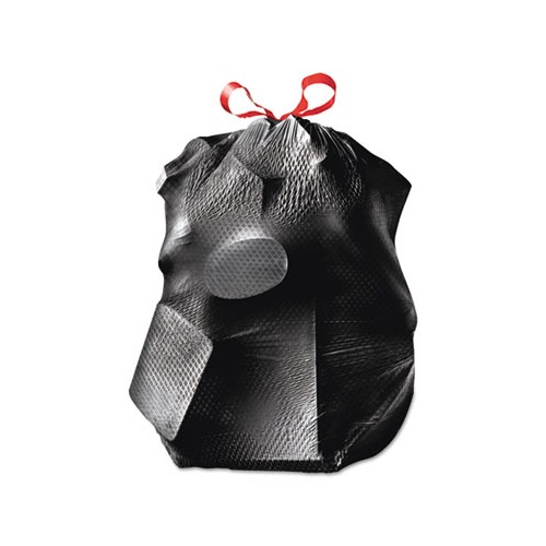 ForceFlexPlus Drawstring Large Trash Bags, 30 gal, 1.05 mil, 30 x 32,  Black, 70/Box