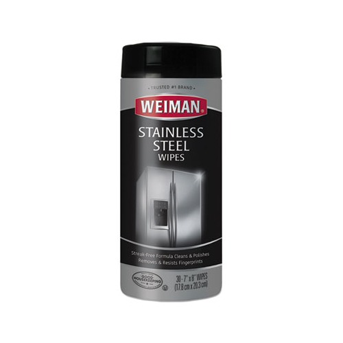 Weiman Stainless Steel Wipes - 30 / Canister - 4 / Carton 