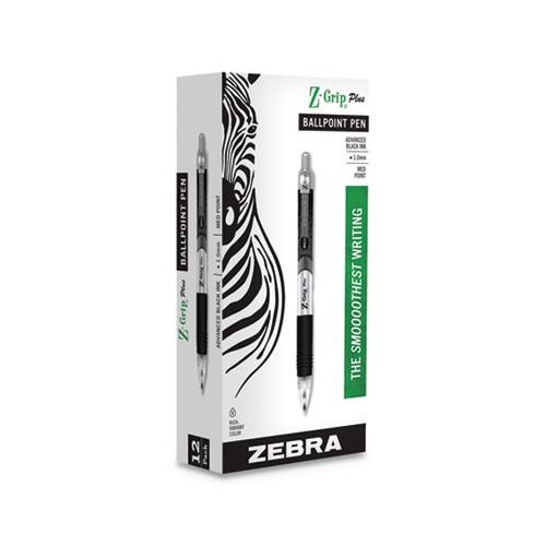 Zebra ZGrip Plus Retractable Ballpoint Pen ZEB25510