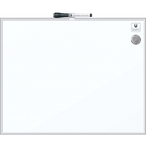 U Brands Dry Erase Board, 20 x 16 Inches, Silver Aluminum