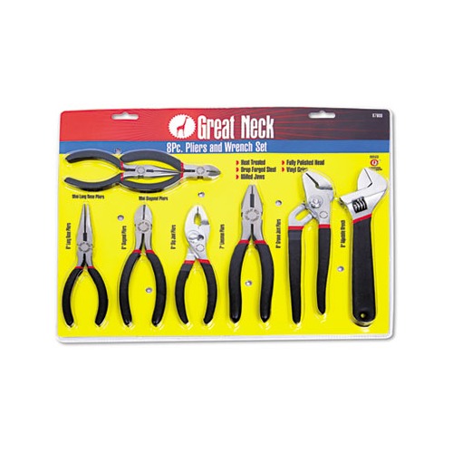 8-Piece Steel Pliers and Wrench Tool Set 8-Piece Steel Pliers and Wrench Tool Set