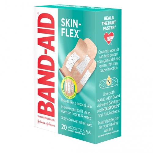 Johnson & Johnson BandAid SkinFlex Adhesive Bandages, Assorted Sizes