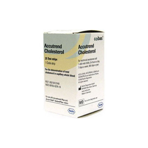 Roche Diagnostics Corporation Accutrend Cholesterol Test Strips 25/Vial